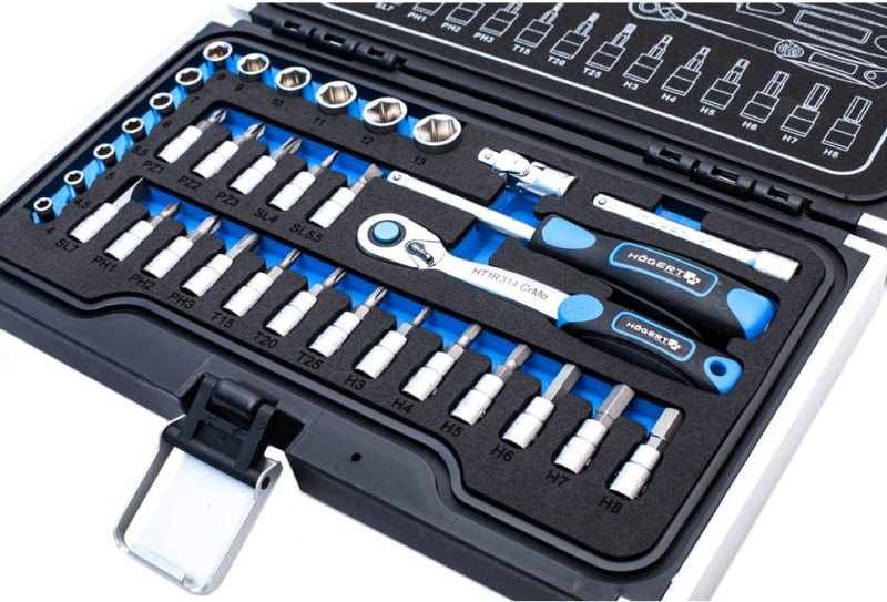 HOGERT HT1R464 gola sada 1/4" 34ks Obrázek