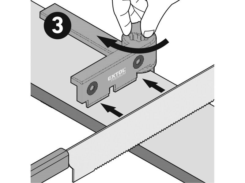 EXTOL PREMIUM 8812291 pokosová nastavitelná řezací šablona s magnety Obrázek