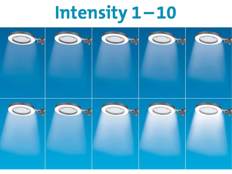 EXTOL LIGHT 43160 stolní lampa s lupou, 1300lm, 5x zvětšení, USB Obrázek