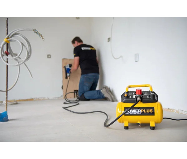 POWERPLUS POWX1724S bezolejový kompresor SILENT 6L + příslušenství Obrázek