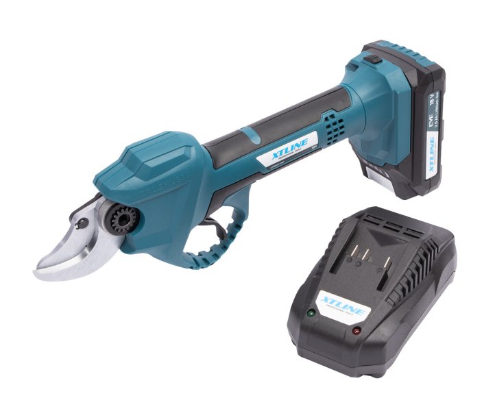 XTline XT102876-1B2 aku nůžky na větve bezuhlíkové 18V LiIon 2Ah XTpower