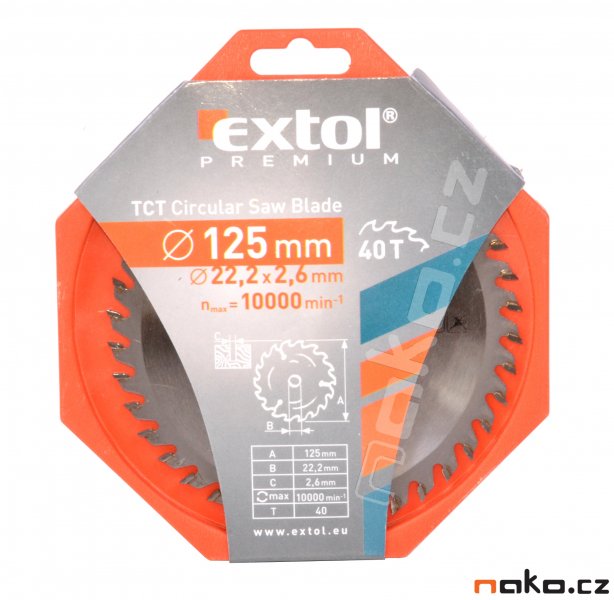 EXTOL pilový kotouč s SK plátky 125x2,6x22,2 (8803207)