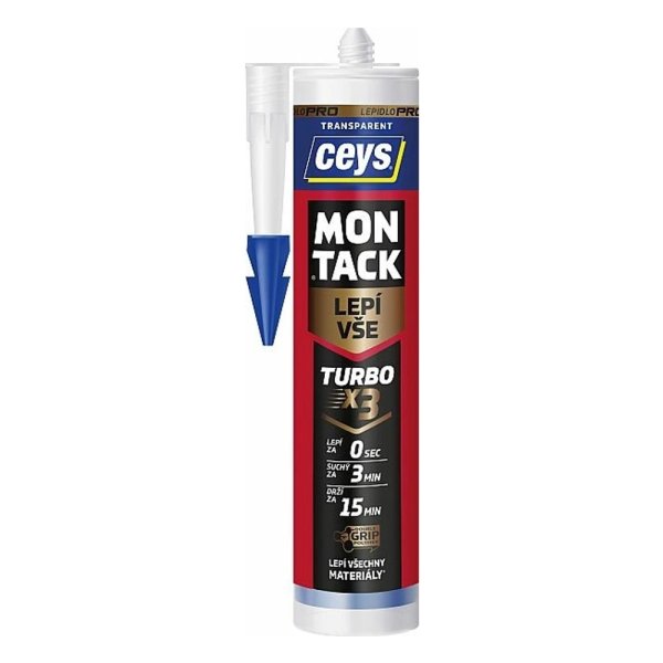 CEYS Montack TURBO x3 transparent, vysokopevnostní montážní lepidlo 290ml