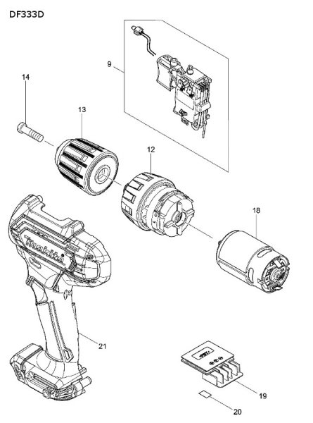 MAKITA 629395-8 náhradní motorek pro DF033D DF333D HP333D Obrázek