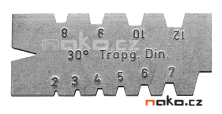 KINEX Šablona pro závity - Trapéz 2-12mm, 30° Obrázek