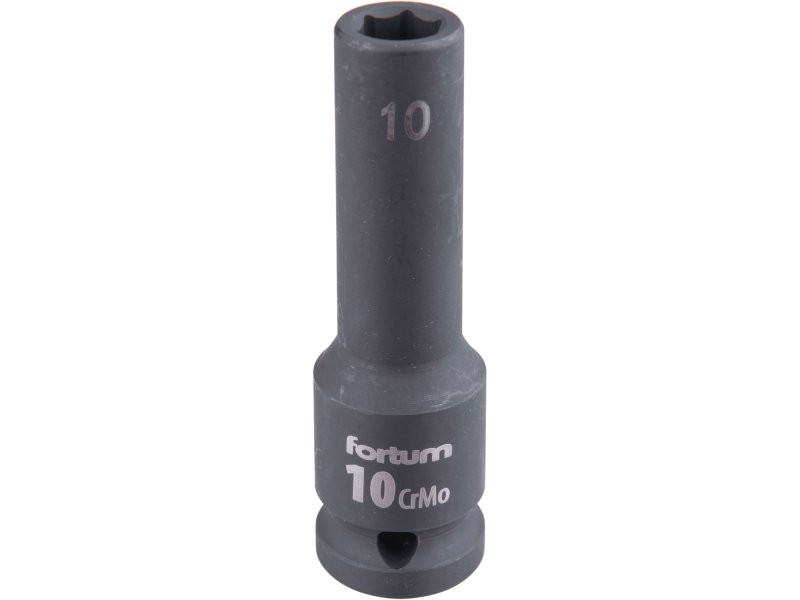 FORTUM 4703210 hlavice 1/2" nástrčná 10mm úderová průmyslová 78mm prodloužená CrMoV