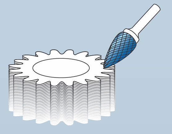 RHODIUS špičatá tvrdokovová fréza HF G 8x19,0x6,0x64 Z7 ALPHA 304394 Obrázek