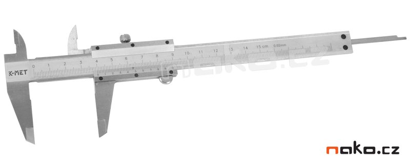 K-MET 6000 měřítko posuvné 150/0.02 s hloubkoměrem, aretace šroubkem, 251238