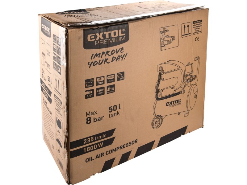 EXTOL PREMIUM 8895315 kompresor olejový, 1800W, 50 l