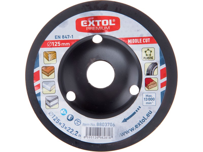 EXTOL PREMIUM 8803706 kotouč rašplový 125x3x22,2mm, střední sek Obrázek