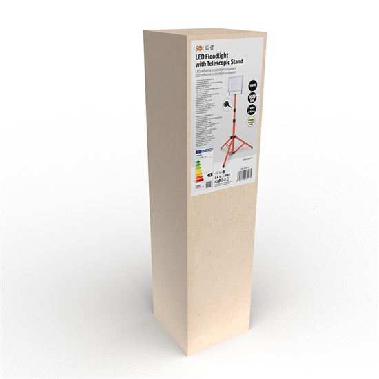 SOLIGHT WM-100W-FVQ LED eflektor se stativem 100W, 9000lm, 4000K, kabel, IP65 Obrázek