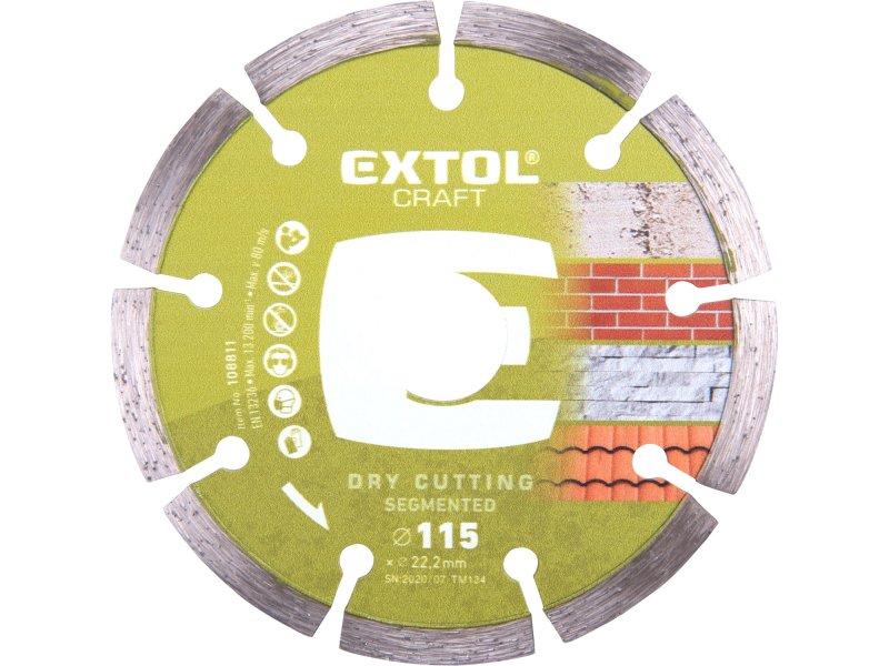 EXTOL CRAFT 108811 kotouč diamantový řezný segmentový 115x22,2mm pro suché řezání Obrázek