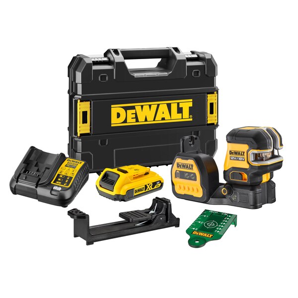 DeWALT DCE822D1G18 křížový laser s olovnicí zelený 12/18V 1x18V/2,0Ah v kufru Tstak Obrázek