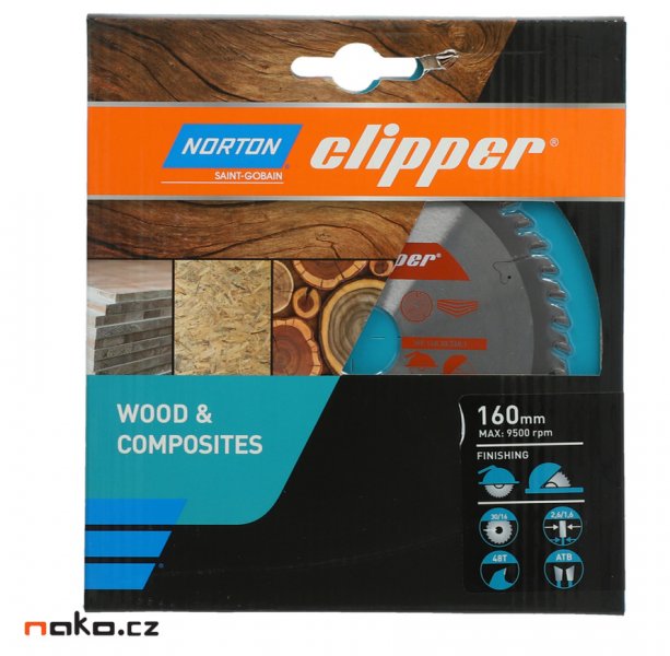 NORTON clipper 160x30mm 48z ATB pilový kotouč na dřevo a kompozit 70184608085 Obrázek
