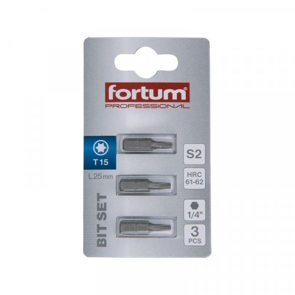 FORTUM-KITO bit TORX T 15x25mm S2 4741415 - 3ks