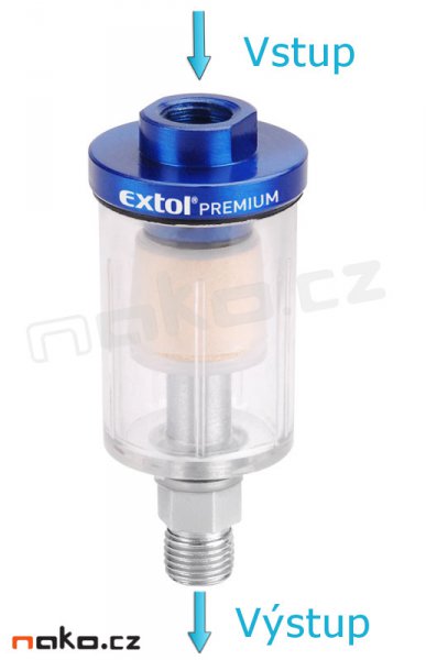 EXTOL PREMIUM filtr vzduchu s nádobkou na nečistoty a kondenzát 48ml 8865101