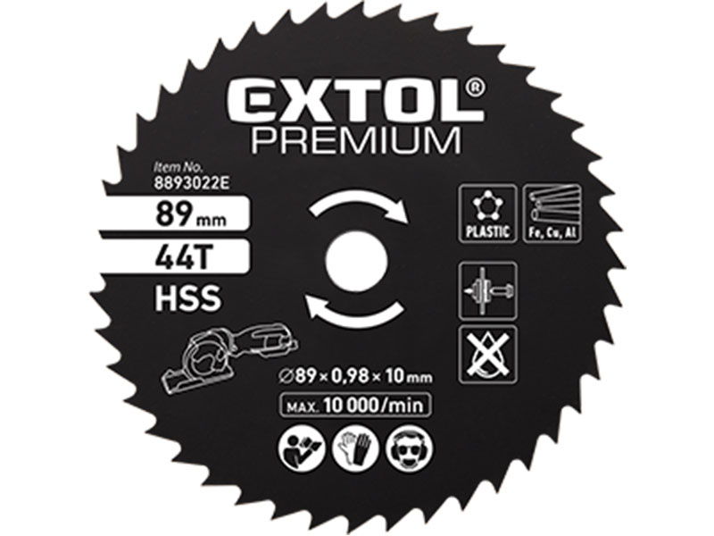 EXTOL PREMIUM 8893022E kotouč pilový HSS 89x1x10mm, 44T