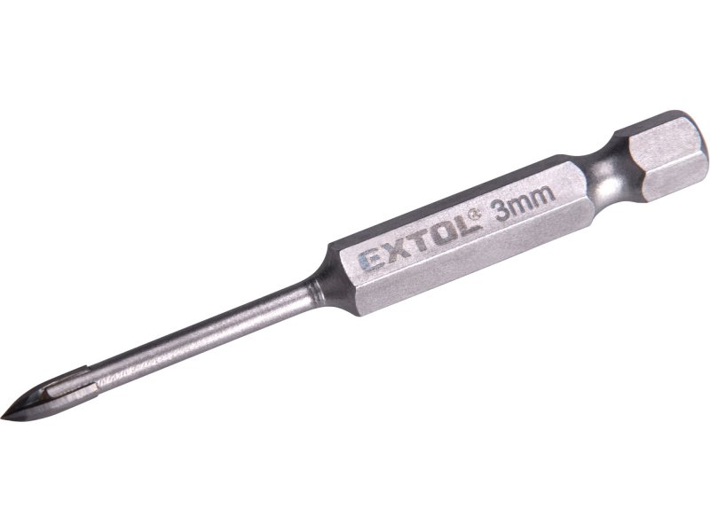 EXTOL PREMIUM 8801883 vrták na sklo a keramiku karbidový 3mm s šestihrannou stopkou Obrázek