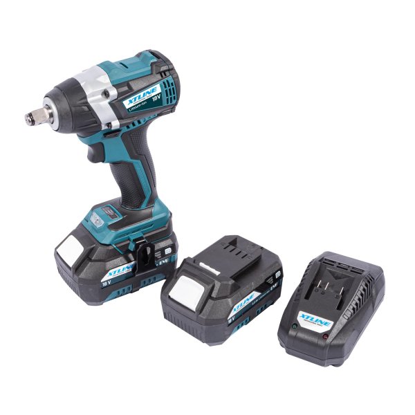 XTline XT102830-2B5B aku rázový utahovák na hlavice 1/2" bezuhlíkový 18V LiIon 2x 5Ah Obrázek