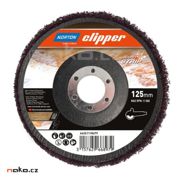 NORTON clipper kotouč Rapid Strip na tvrdé dřevo a kov 125x22mm F2303H Medium 66261118479 Obrázek