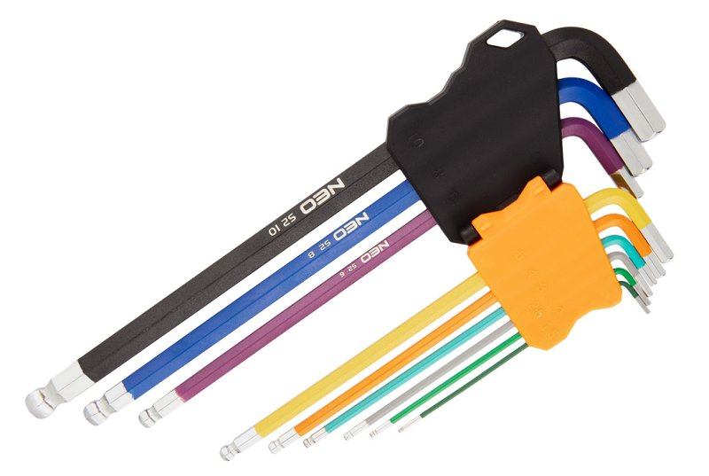 NEO TOOLS sada imbus klíčů 1,5-10 9 dílů barevná 09-512 Obrázek