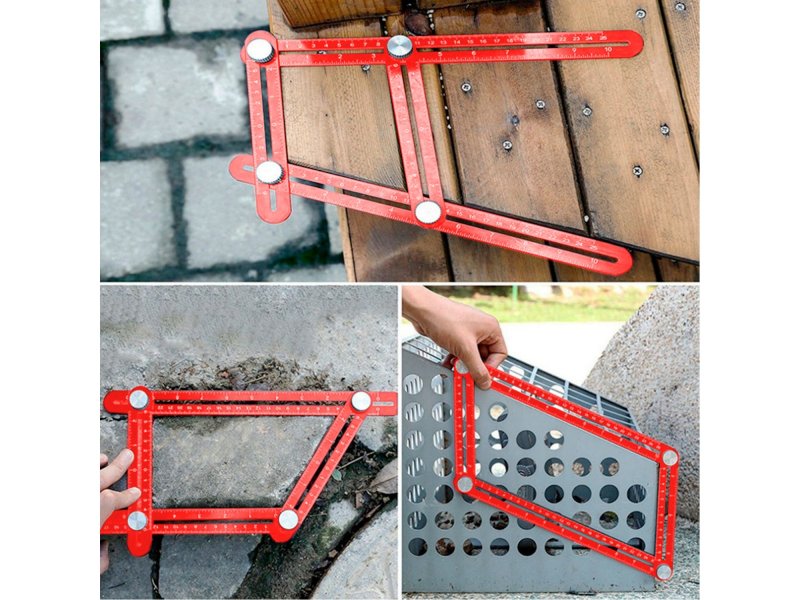 EXTOL PREMIUM 8825122 šablona pro přenášení úhlů a pozic kovová s lokátorem, 25x12mm Obrázek