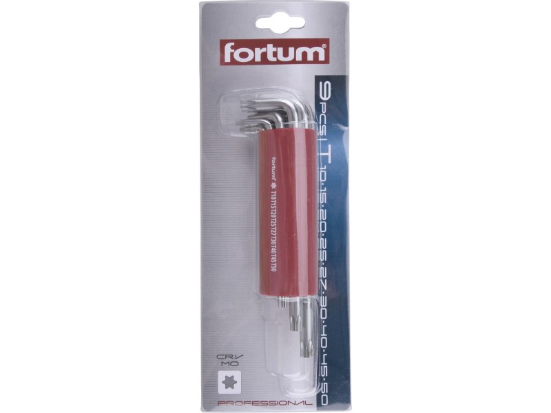 FORTUM 4710300 L-klíče TORX T 10-15-20-25-27-30-40-45-50, 9ks, S2 Obrázek