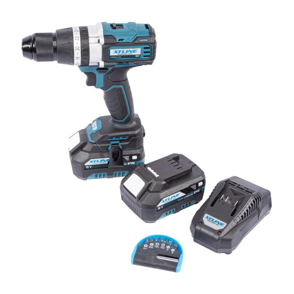 XTline XT102805-2B5B aku vrtačka s příklepem 18V LiIon 2x 5Ah 70Nm Obrázek