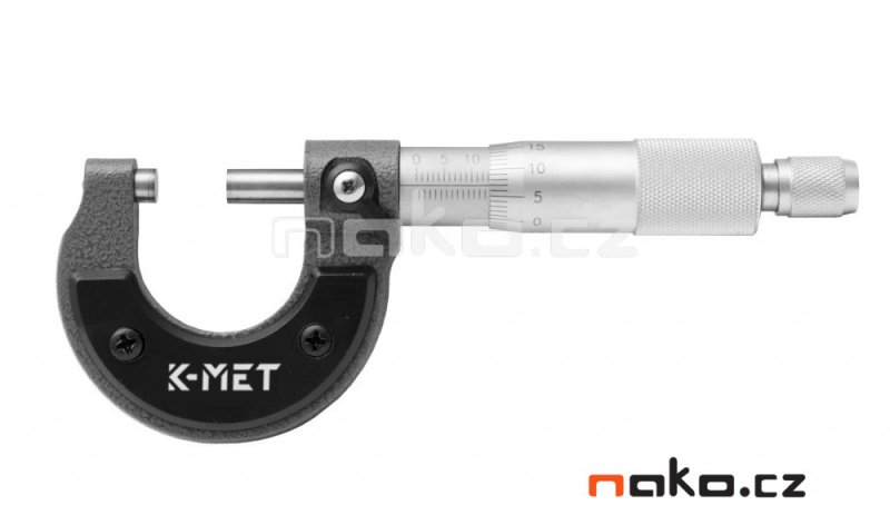 K-MET 7002 mikrometr třmenový 0-25 mm/0,01mm, ČSN 25 1420, DIN 863