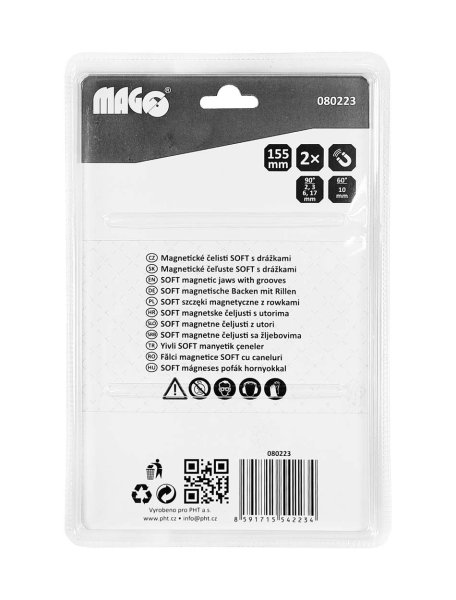MAGG 080223 plastové vložky čelistí SOFT 155mm magnetické s drážkami 2ks Obrázek