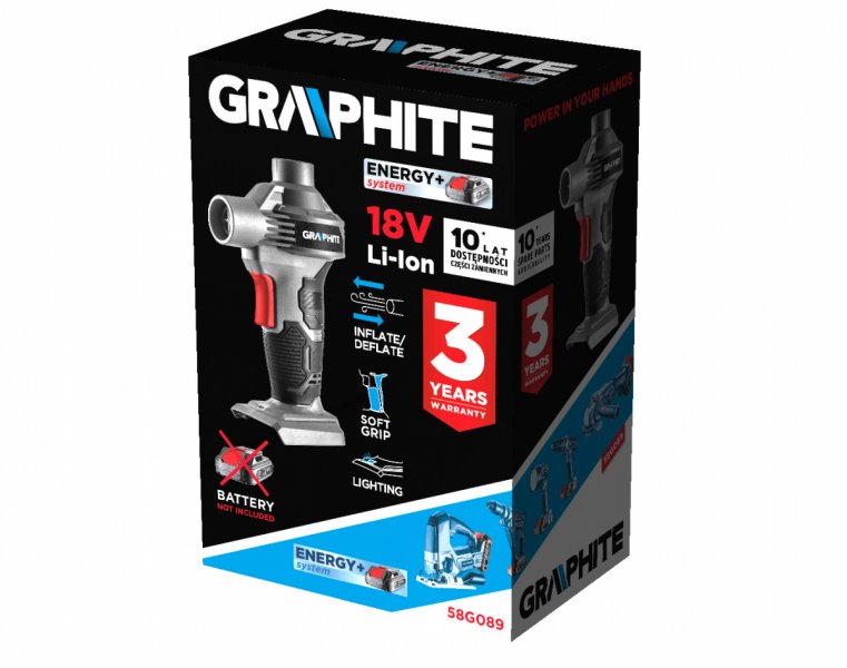 GRAPHITE ENERGY+ 58G089 velkoobjemová aku pumpa 18V LiIon bez akumulátoru Obrázek