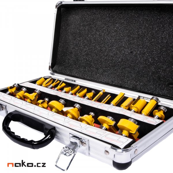 STAVTOOL P11130 sada stopkových vidiových fréz do horní frézky, 8mm - 24 ks Obrázek