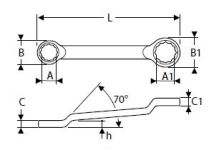 TONA EXPERT klíč očkový vyhnutý 13x17mm 75° DIN 383