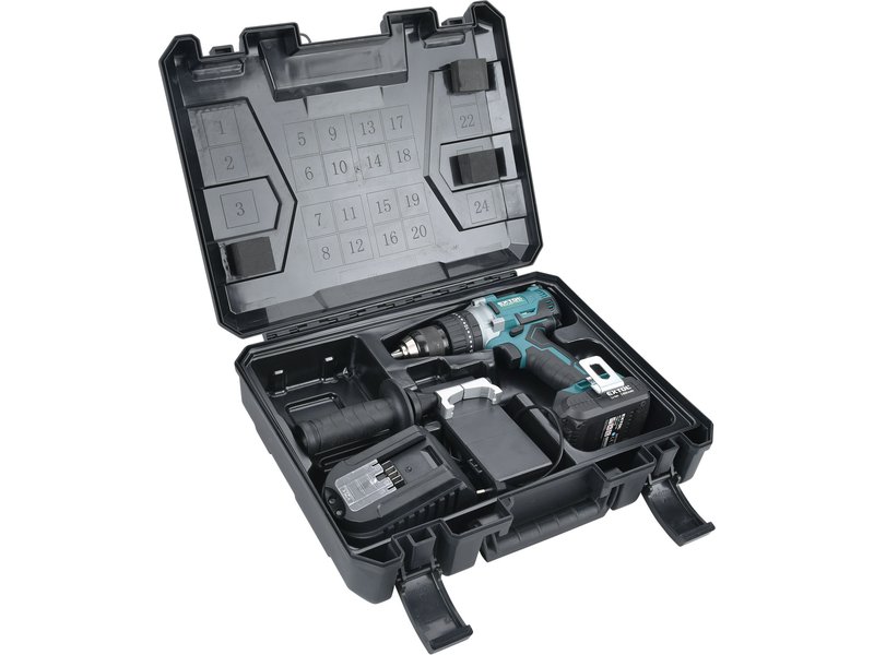 EXTOL INDUSTRIAL 8791800 aku vrtačka s příklepem, BRUSHLESS, SHARE20V LiIon 2Ah Obrázek