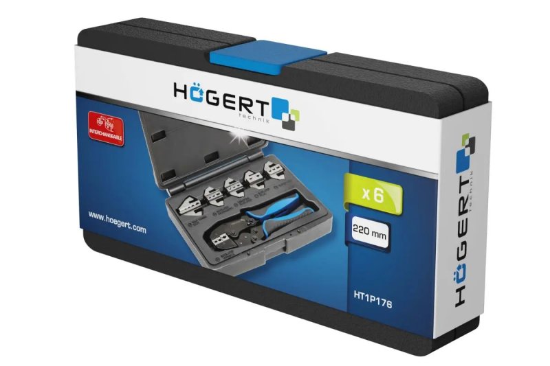 HOGERT HT1P176 kleště lisovací ráčnové s výměnnými čelistmi Obrázek