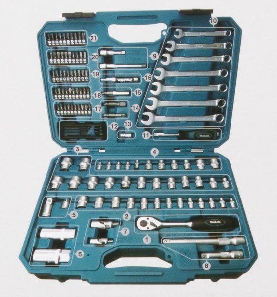 MAKITA E-06616 sada ručního nářadí 120ks Obrázek