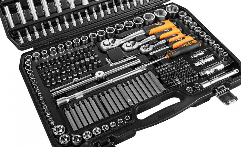 NEO TOOLS 10-218 gola sada 1/4",3/8",1/2" 300 dílů Obrázek