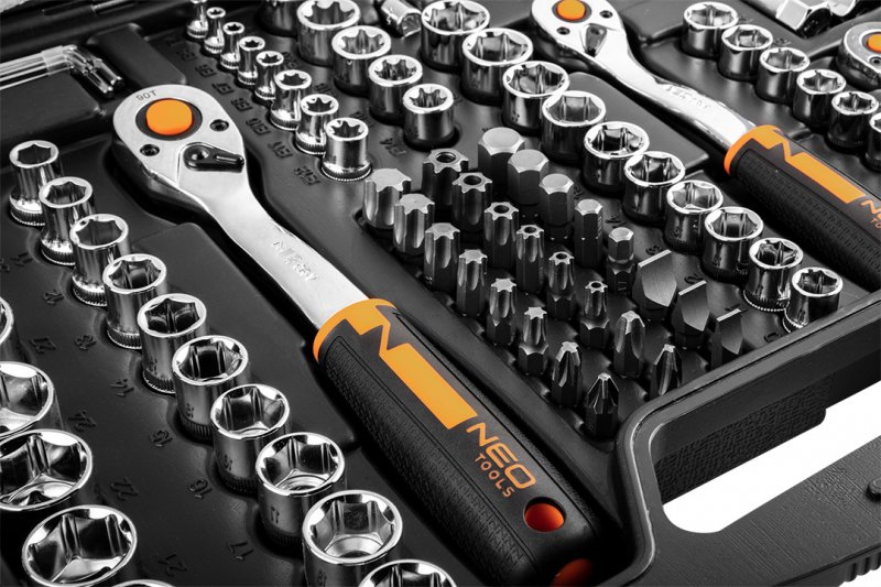 NEO TOOLS 10-074 gola sada 1/4", 3/8", 1/2" - 182 dílů Obrázek