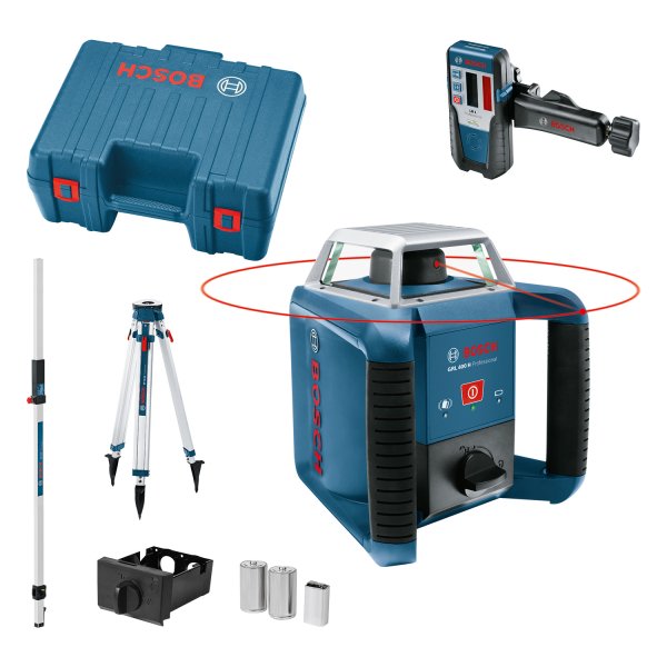 BOSCH GRL 400 H + LR1 + BT 150 + GR 240 stavební rotační laser