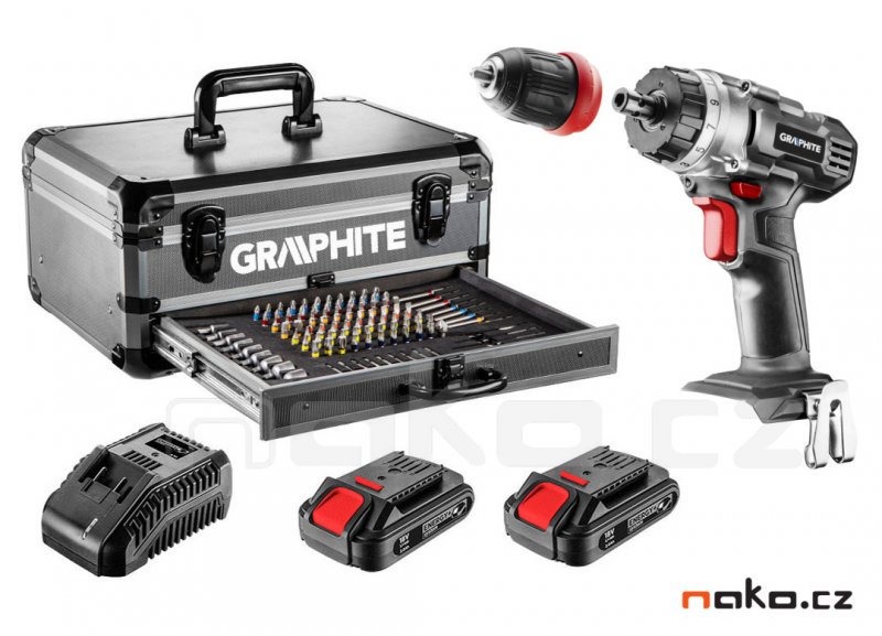 GRAPHITE ENERGY+ 58G022-PS15 aku vrtačka 18V Li-Ion Obrázek