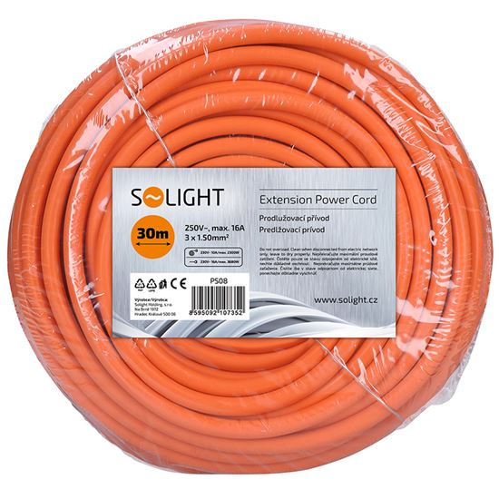 SOLIGHT PS08 kabel prodlužovací 30 m, 3x1,5mm2