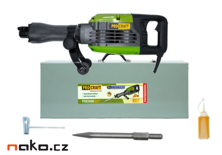 PROCRAFT PSH2600 sekací demoliční kladivo 50J bezuhlíkové