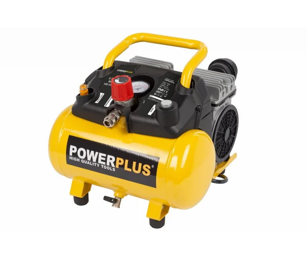 POWERPLUS POWX1724S bezolejový kompresor SILENT 6L + příslušenství Obrázek