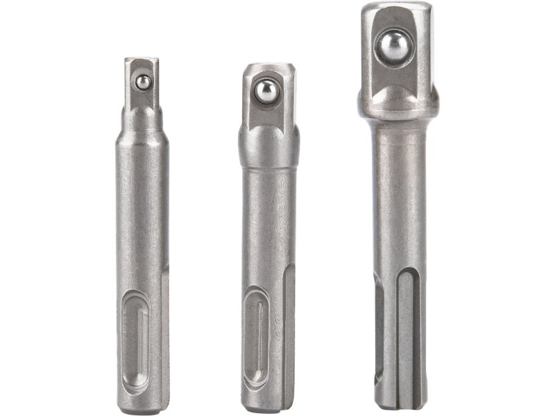 EXTOL PREMIUM sada adaptérů  SDS+ na čtyřhran 1/4"-3/8"-1/2", CrV - 3ks 8819695