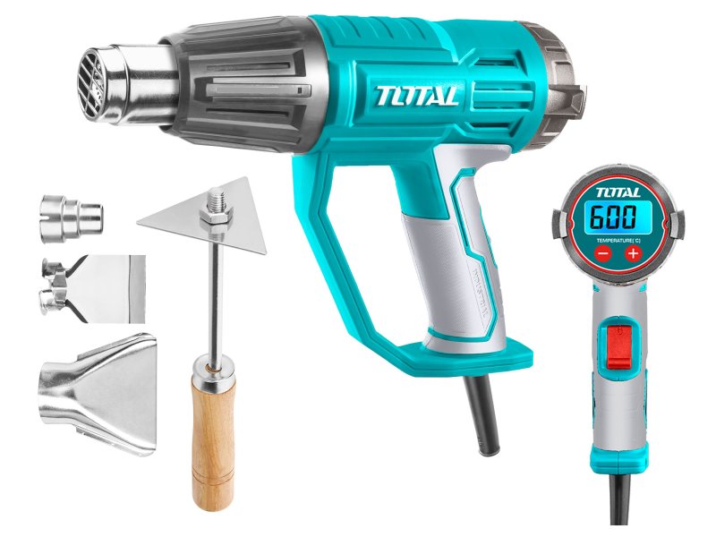 TOTAL TB20056 pistole horkovzdušná s LCD displejem 2000W, industrial