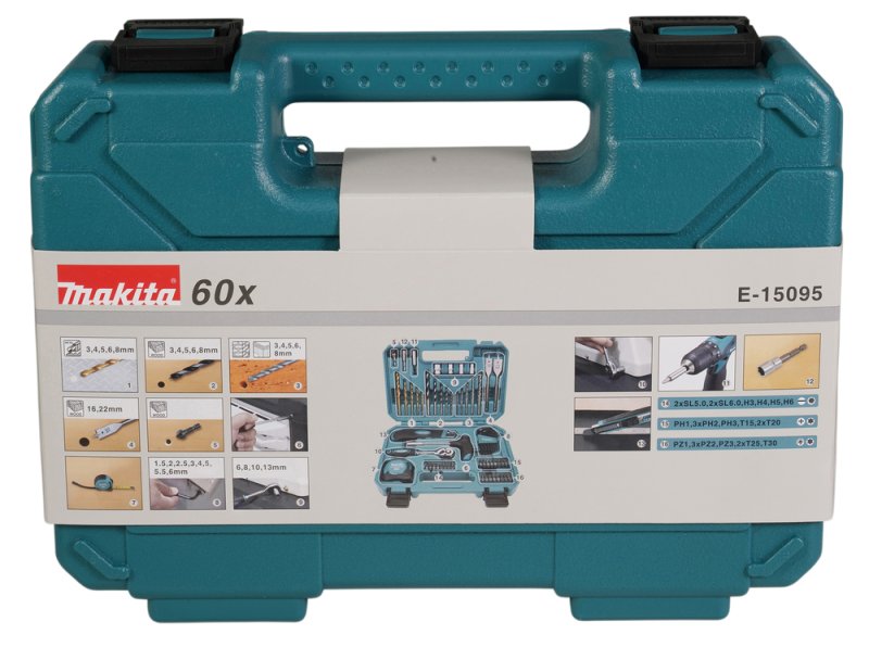 MAKITA E-15095 sada bitů a příslušenství 60ks Obrázek