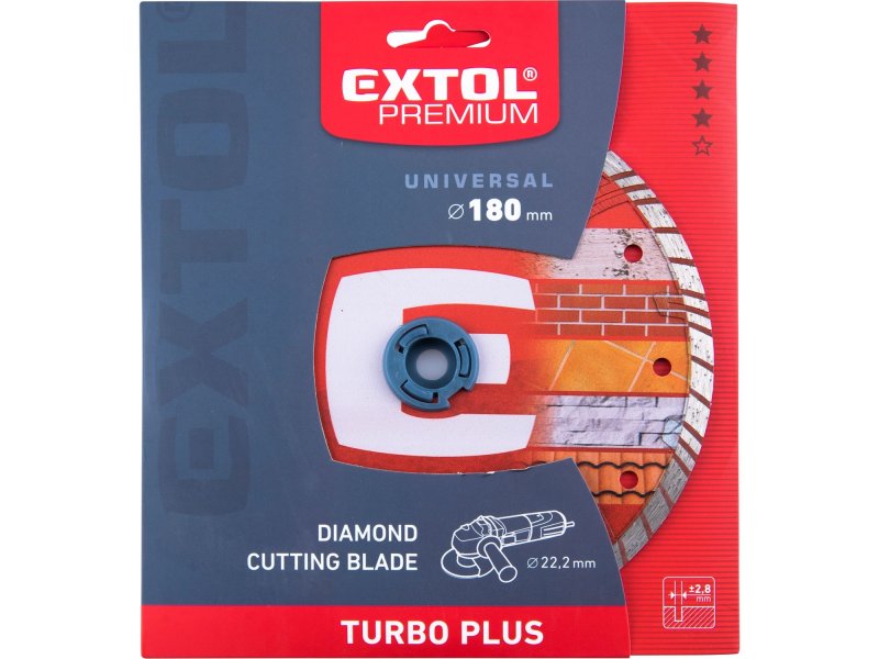 EXTOL PREMIUM 8803034 kotouč diamantový řezný TURBO PLUS, 180x22,2mm Obrázek