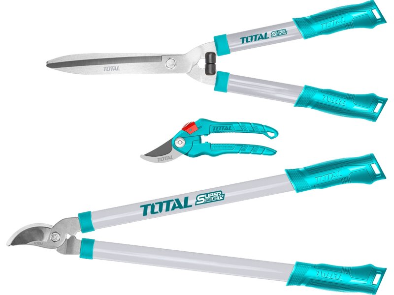 TOTAL THT1578033 sada zahradnických nůžek na větve a živý plot, 3ks