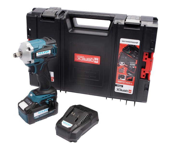 XTline XT102832-1B5B aku rázový utahovák 1/2" 400 Nm bezuhlíkový 18V 5Ah XTpower