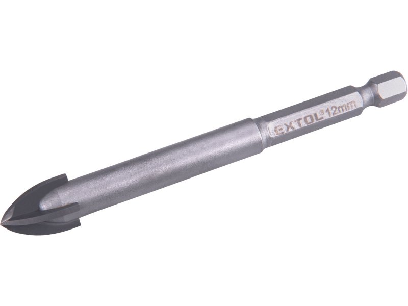 EXTOL PREMIUM 8801892 vrták na sklo a keramiku karbidový 12mm s šestihrannou stopkou Obrázek